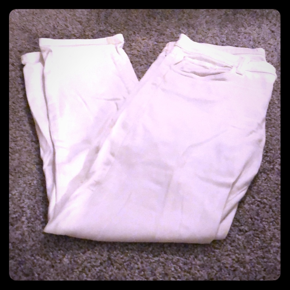 White Cropped J Brand Jeans